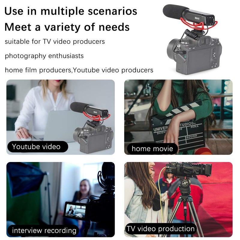 Meke Meike MK-MP2 Camera Shotgun Microphone Uni-Directional Cardioid Condenser Photography Interview Video Mic Compatible with Sony Digital Camera Camcorder with Standard 3.5mm Port - Image 5
